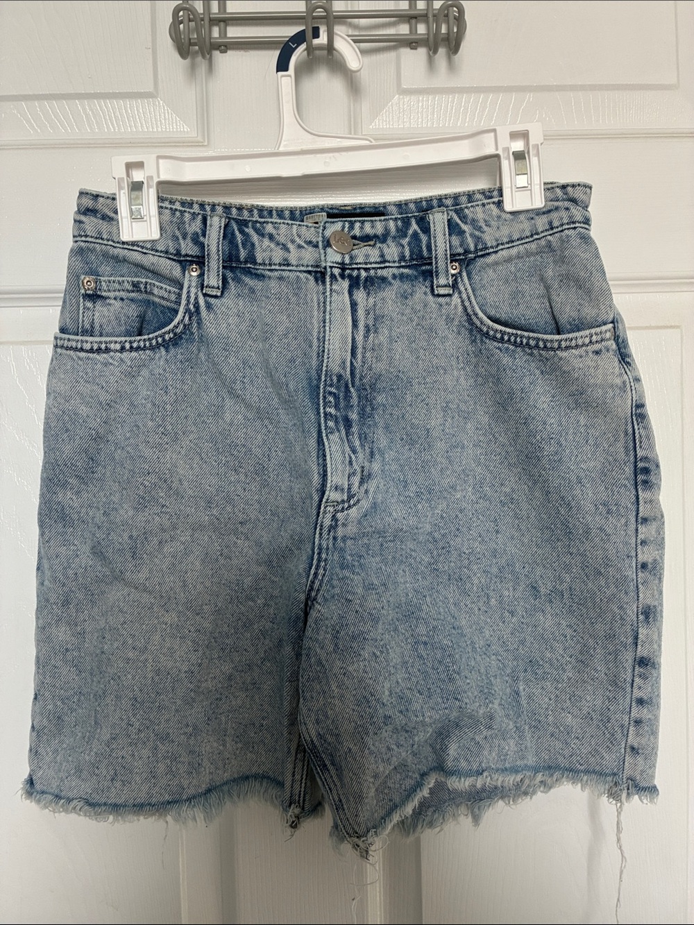 Lee Light Blue High-Rise Cutoff Jean Shorts